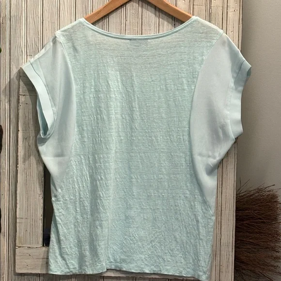 The Limited Linen Sheer Short Sleeve Top Light Green Size L EUC - Picture 5 of 9